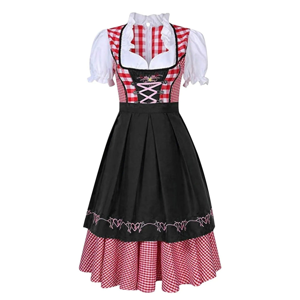 Traditionelles Dirndl für Damen mit Puffärmeln und eleganter Schürze - J&B - 2 - Annoboutique