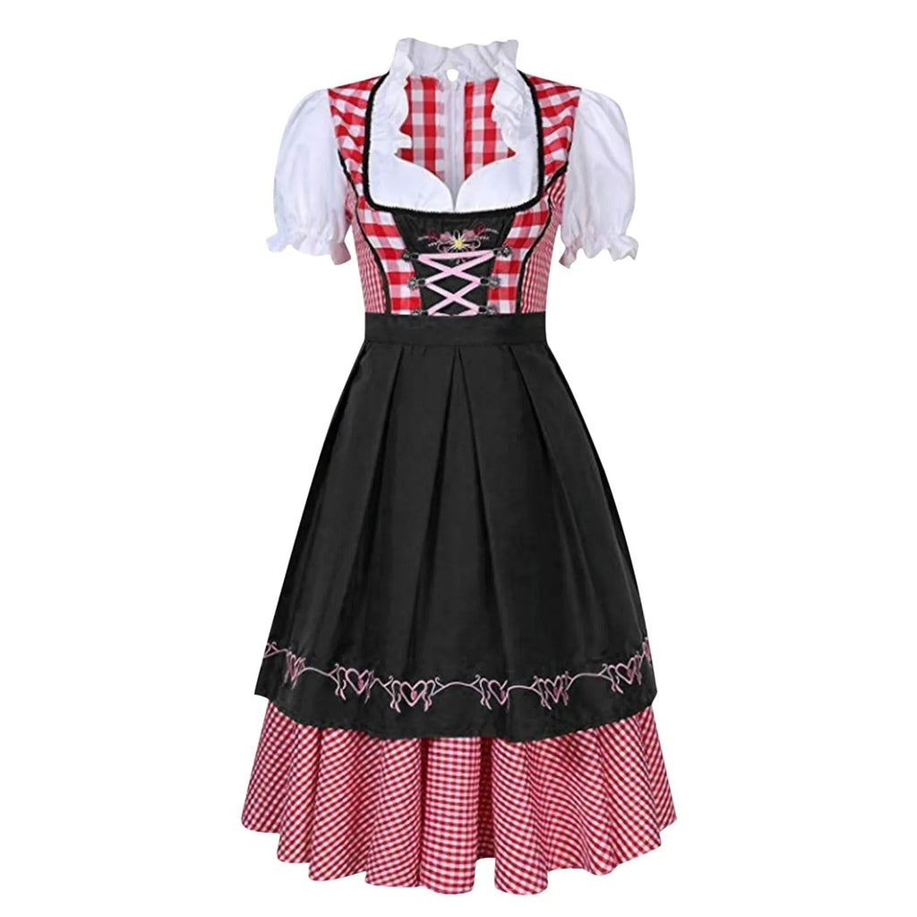 Dirndl Damen im klassischen Design mit Puffärmeln und Schürze | J&B - 2 - Jasminaboutique.com