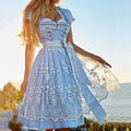 Dirndl damskie z koronkowymi rękawami i kwiatowym wzorem - J&B; - 1 - Livia-Moda