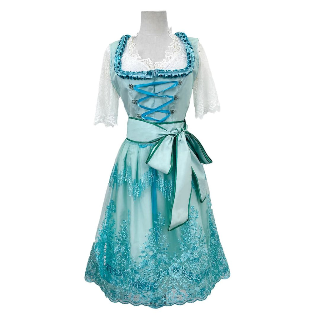 Dirndl damskie z koronkowymi rękawami i kwiatowym wzorem - J&B; - 4 - Livia-Moda