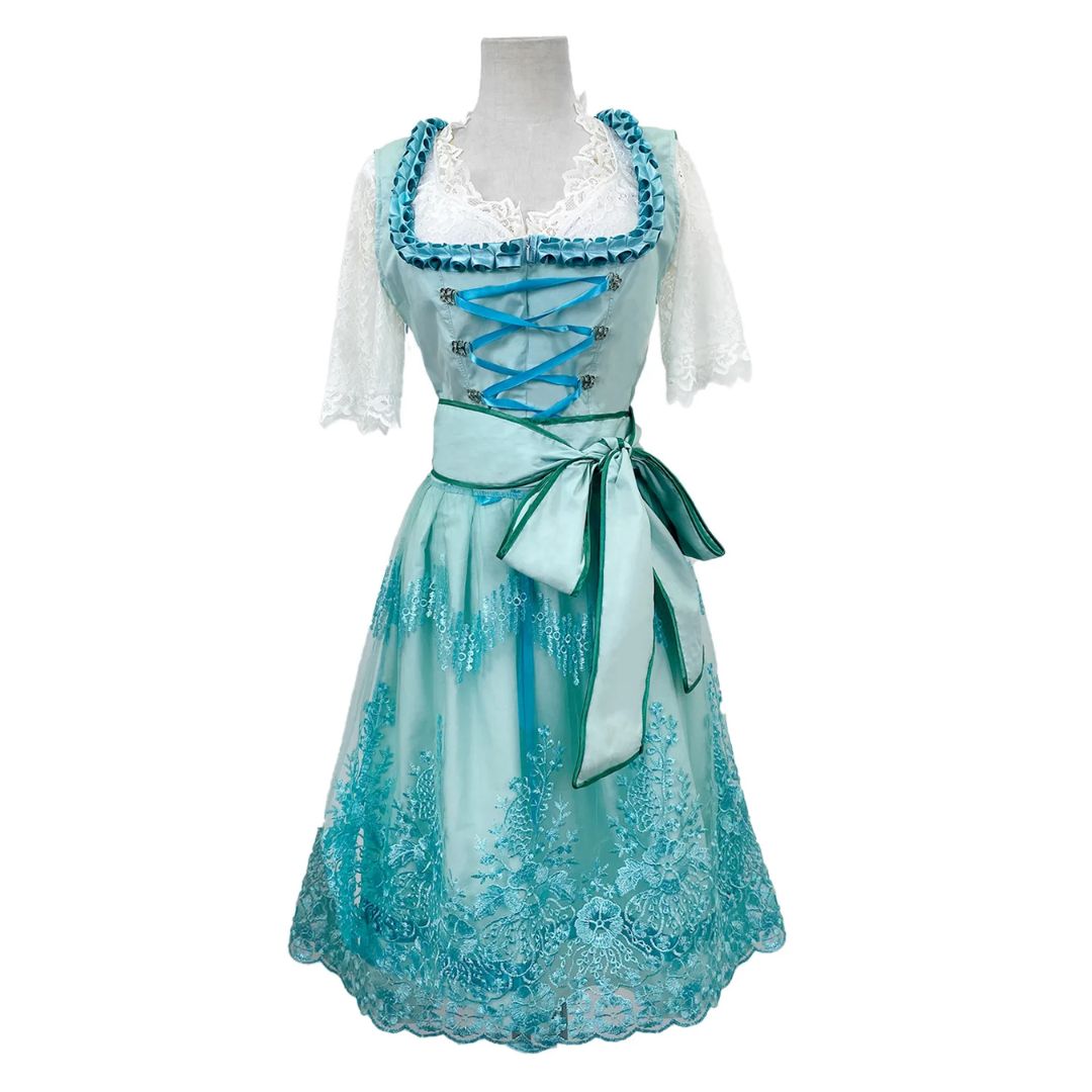Dirndl damskie z koronkowymi rękawami i kwiatowym wzorem - J&B; - 4 - Livia-Moda