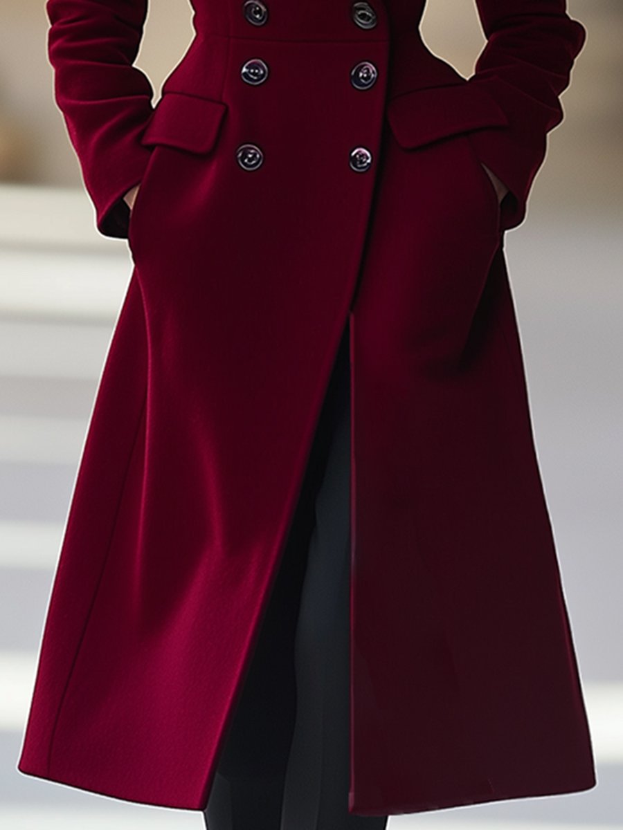 Elegancki damski płaszcz zimowy w stylu dwurzędowym o podkreślającym sylwetkę kroju - J&B; - 4 - Livia-Moda