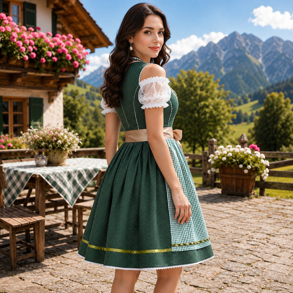 Mini sukienka typu dirndl dla kobiet z rękawami odsłaniającymi ramiona i eleganckim krojem - J&B; - 2 - Livia-Moda