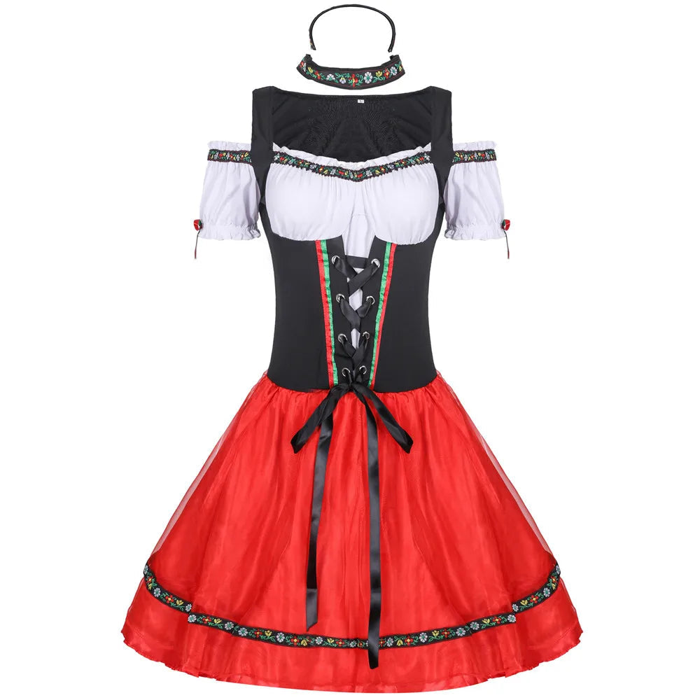 Dirndl na Oktoberfest dla kobiet – Figlarny fason z sznurowaniem - J&B; - 2 - Livia-Moda