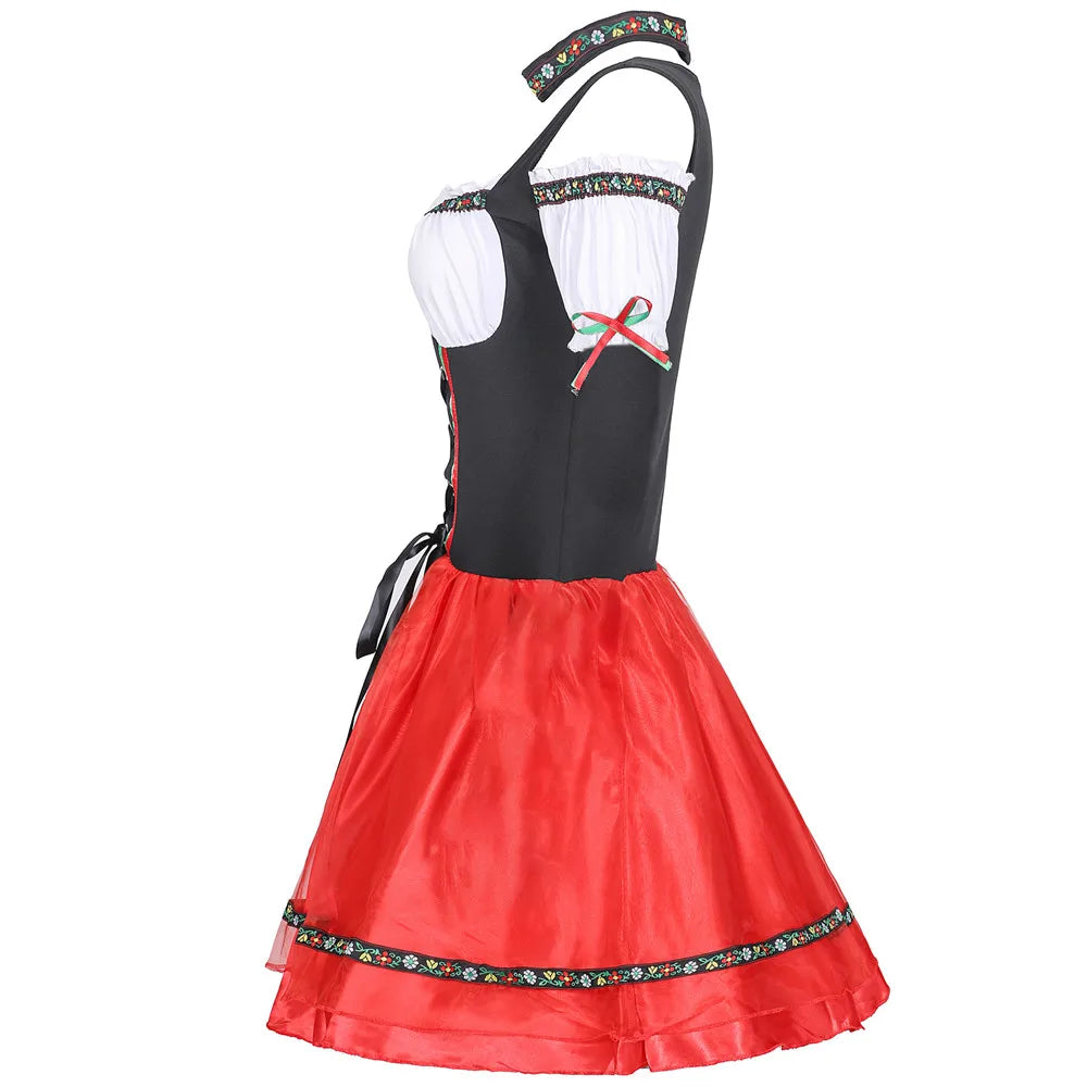 Dirndl na Oktoberfest dla kobiet – Figlarny fason z sznurowaniem - J&B; - 3 - Livia-Moda