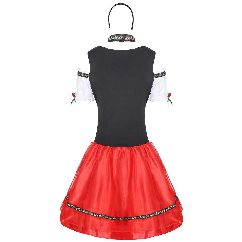 Dirndl na Oktoberfest dla kobiet – Figlarny fason z sznurowaniem - J&B; - 4 - Livia-Moda