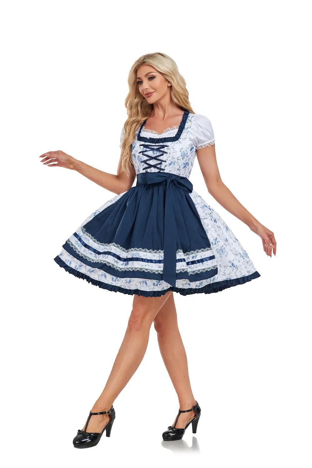 Dirndl dla kobiet w tradycyjnym stylu z kwiatowym wzorem - J&B; - 1 - Livia-Moda