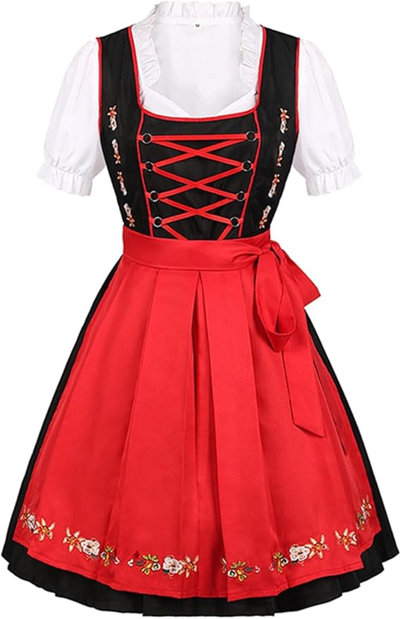 Dirndl dla kobiet w tradycyjnym stylu Oktoberfestu z fartuchem - J&B; - 3 - Livia-Moda