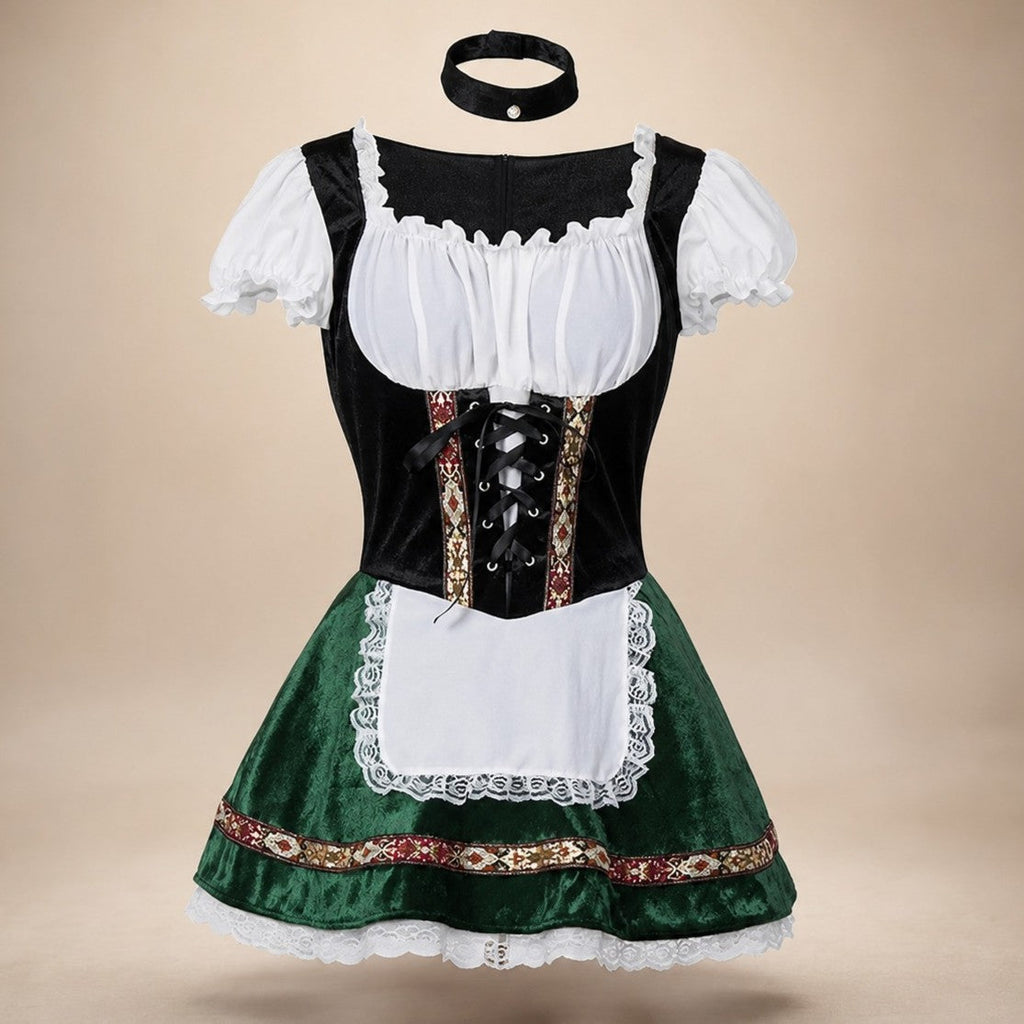 Dirndl dla kobiet, elegancki krój z bufiastymi rękawami - J&B; - 4 - Livia-Moda