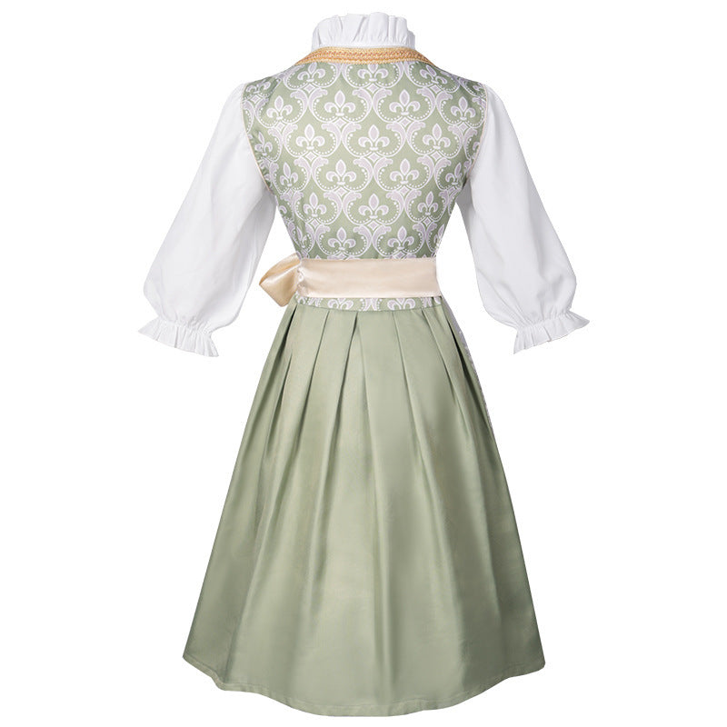 Sukienka dirndl damska z haftem i paskiem w talii | L&V - 3 - Livia-Moda