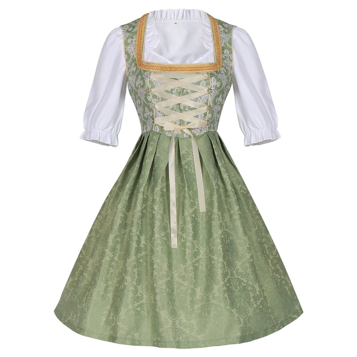Sukienka dirndl damska z haftem i paskiem w talii | L&V - 4 - Livia-Moda