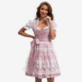 Sukienka dirndl damska z dekoltem w kształcie serca i koronkowym fartuszkiem | L&V - 1 - Livia-Moda