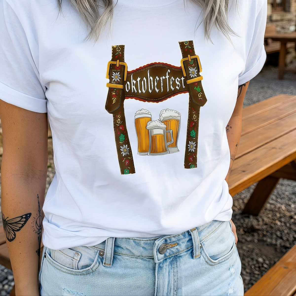 Koszulka damska z nadrukiem Oktoberfest i ramiączkami | L&V - 3 - Livia-Moda