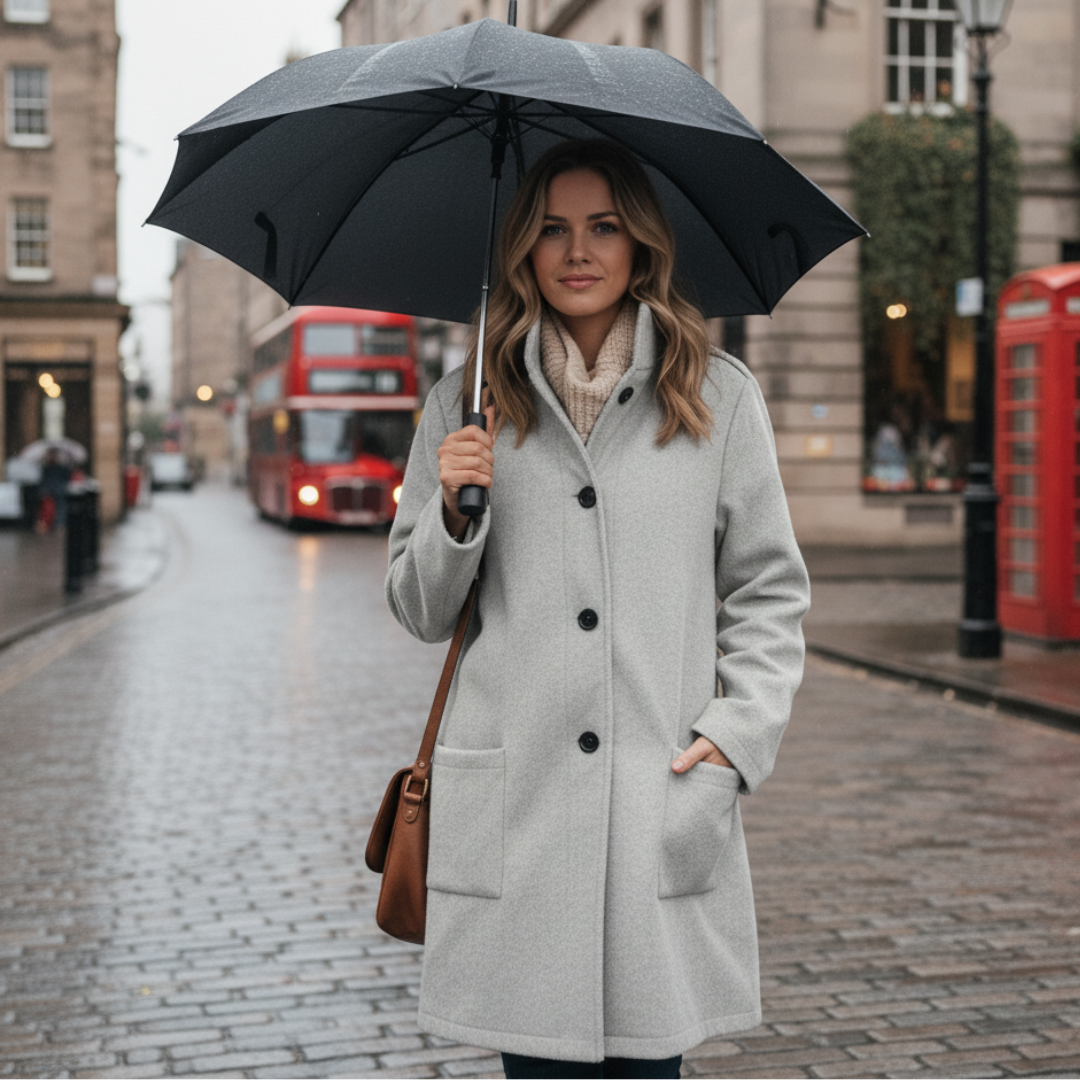 Płaszcz damski o eleganckim kroju z praktycznymi kieszeniami | L&V - 1 - Livia-Moda