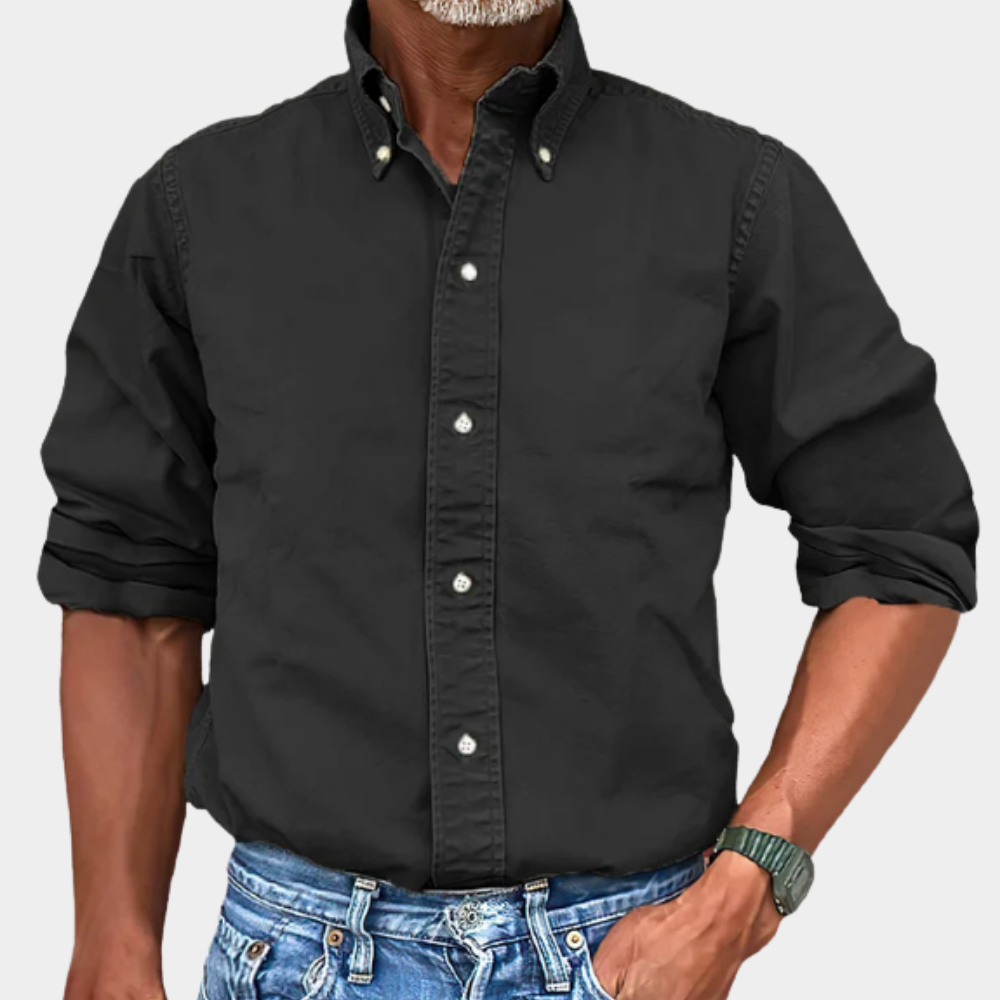Koszula męska z kołnierzykiem button-down w klasycznym kroju | L&V - 2 - Livia-Moda