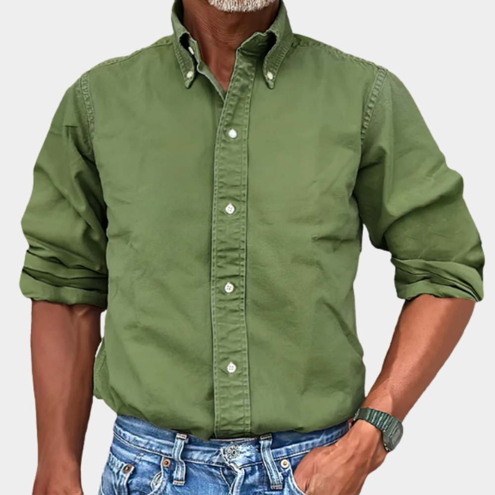 Koszula męska z kołnierzykiem button-down w klasycznym kroju | L&V - 3 - Livia-Moda