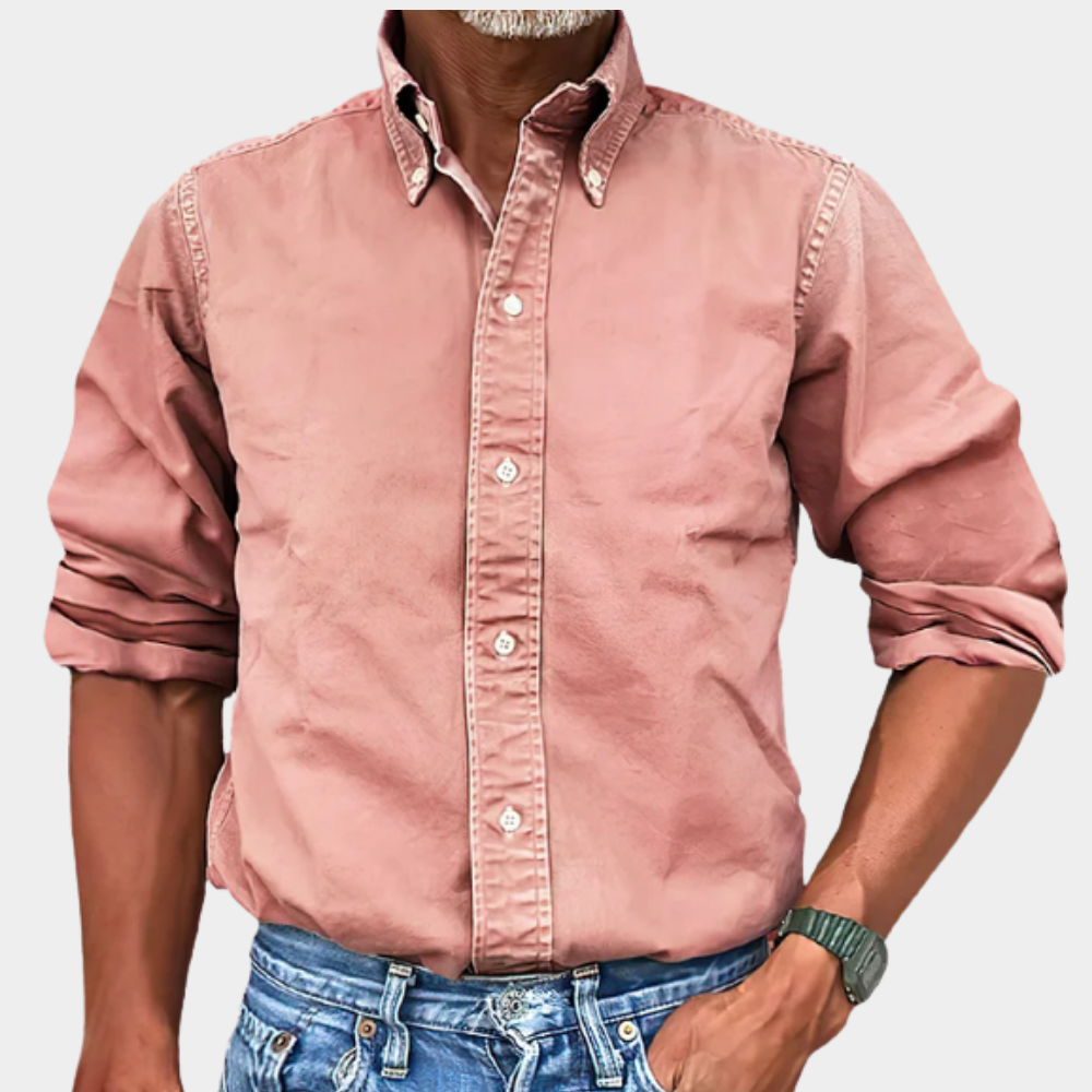 Koszula męska z kołnierzykiem button-down w klasycznym kroju | L&V - 5 - Livia-Moda
