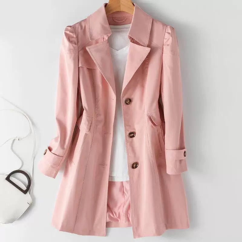 Trenchcoat Damen mit taillierter Silhouette und eleganten Knöpfen | A&B - 2 - Annoboutique