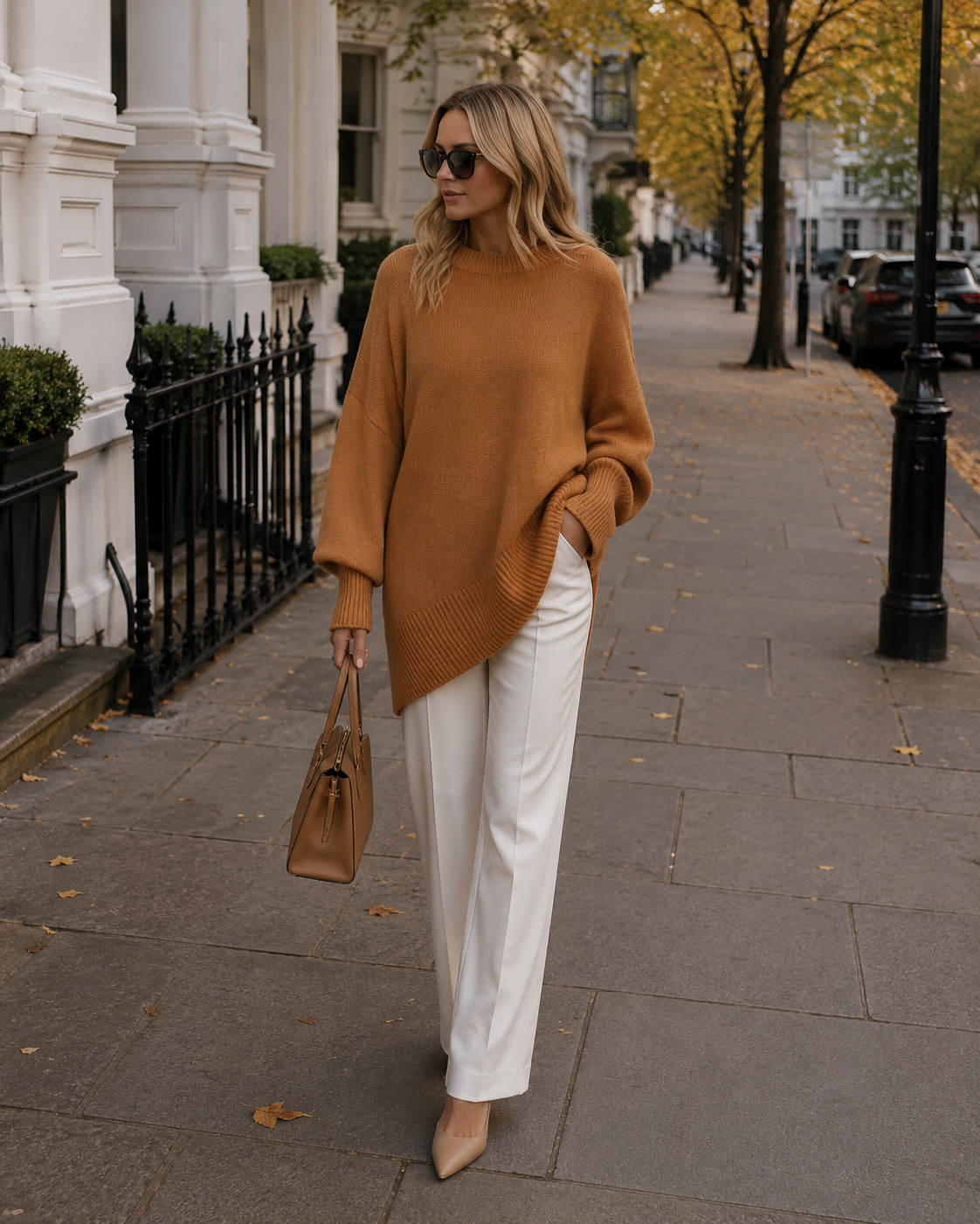 Pullover damski z luźnym krojem i długimi rękawami | L&V - 2 - Livia-Moda