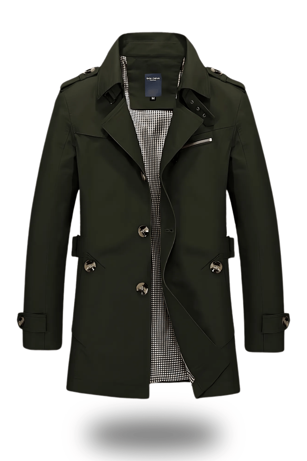 Trenchcoat męski o klasycznym kroju z eleganckimi detalami | L&V - 5 - Livia-Moda