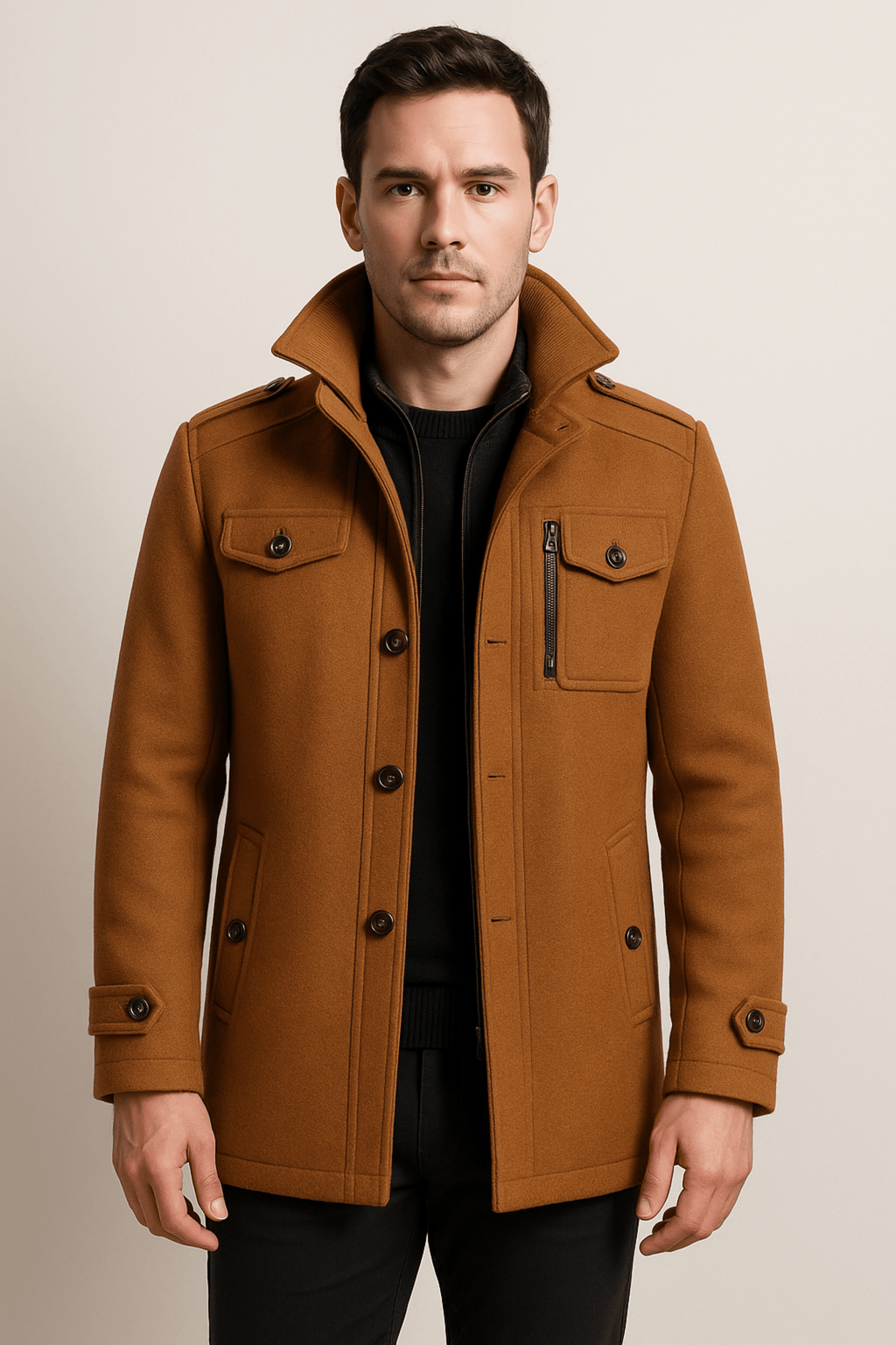 Kurtka męska z wyrazistym krojem i praktycznymi kieszeniami | L&V - 3 - Livia-Moda