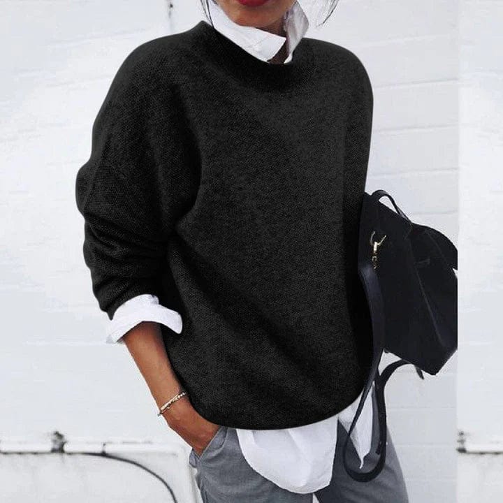 Pullover Damen mit lässiger Passform und hohem Kragen | A&B - 5 - Annoboutique