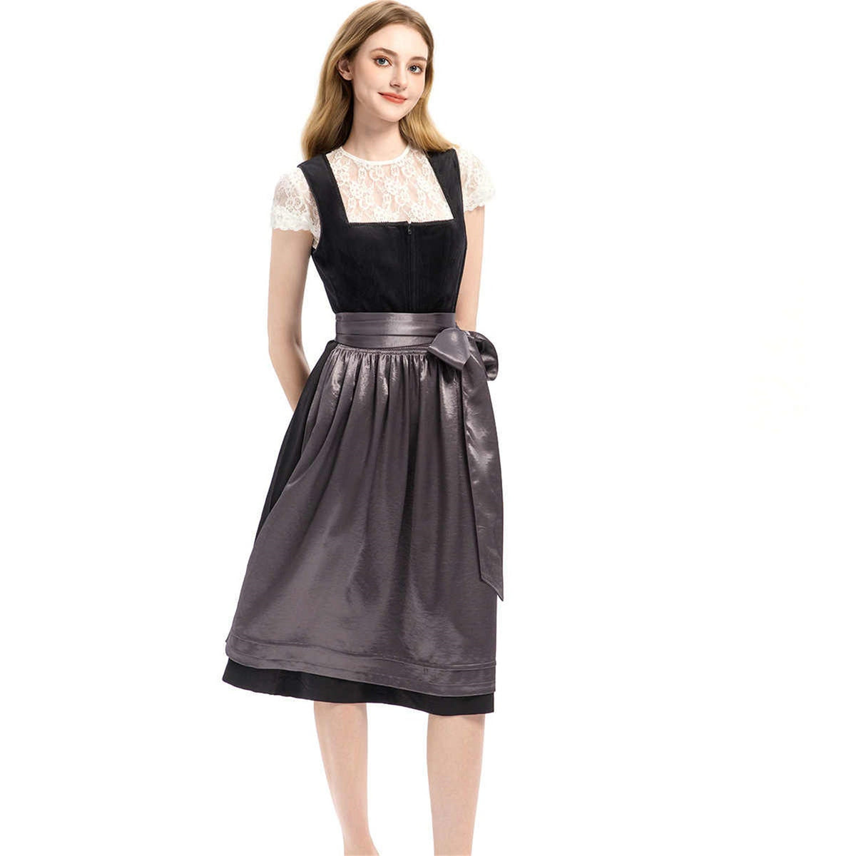 Sukienka damska z eleganckim krojem i wiązaniem w talii | L&V - 1 - Livia-Moda