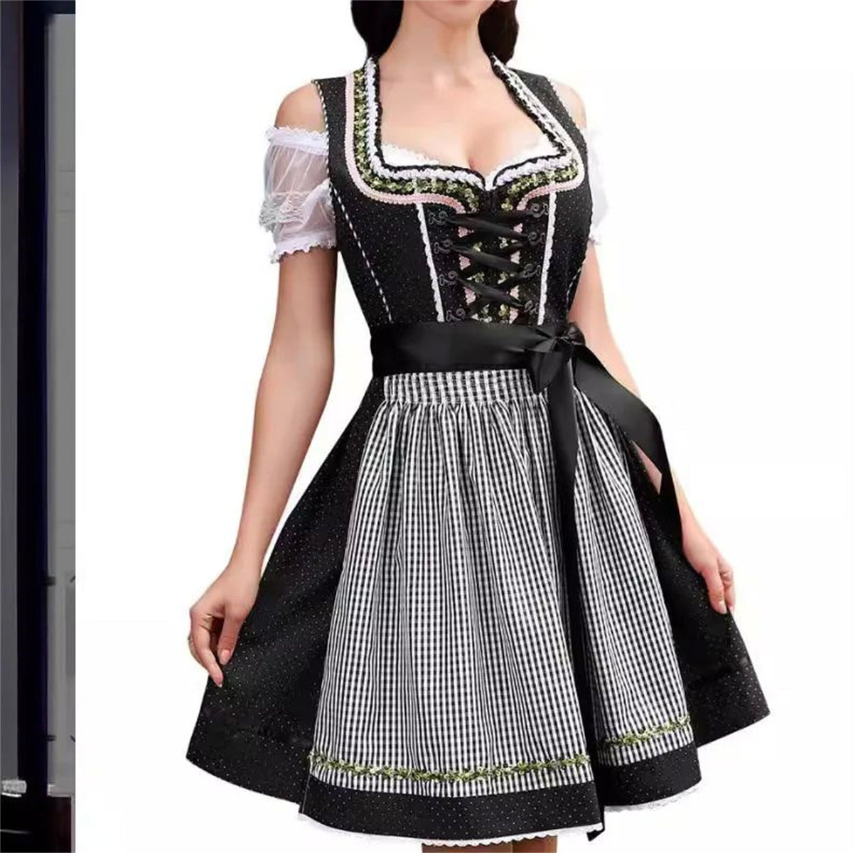 Dirndl Kleid Damen mit figurbetontem Schnitt und verspielten Details | A&Z - 2 - Atelier-Zofia