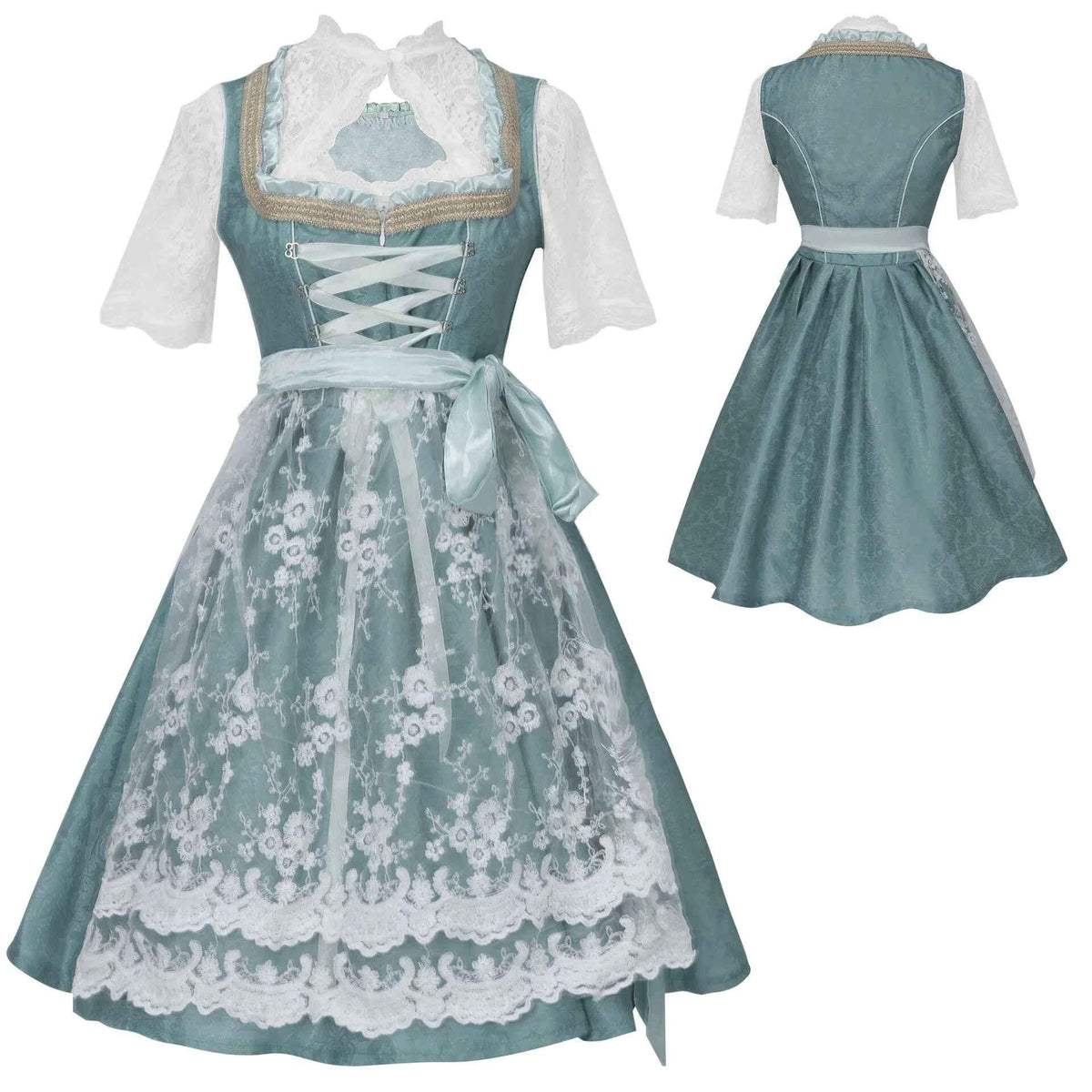 Dirndl Damen mit Taillierung und transparentem Überrock | A&Z - 1 - Atelier-Zofia