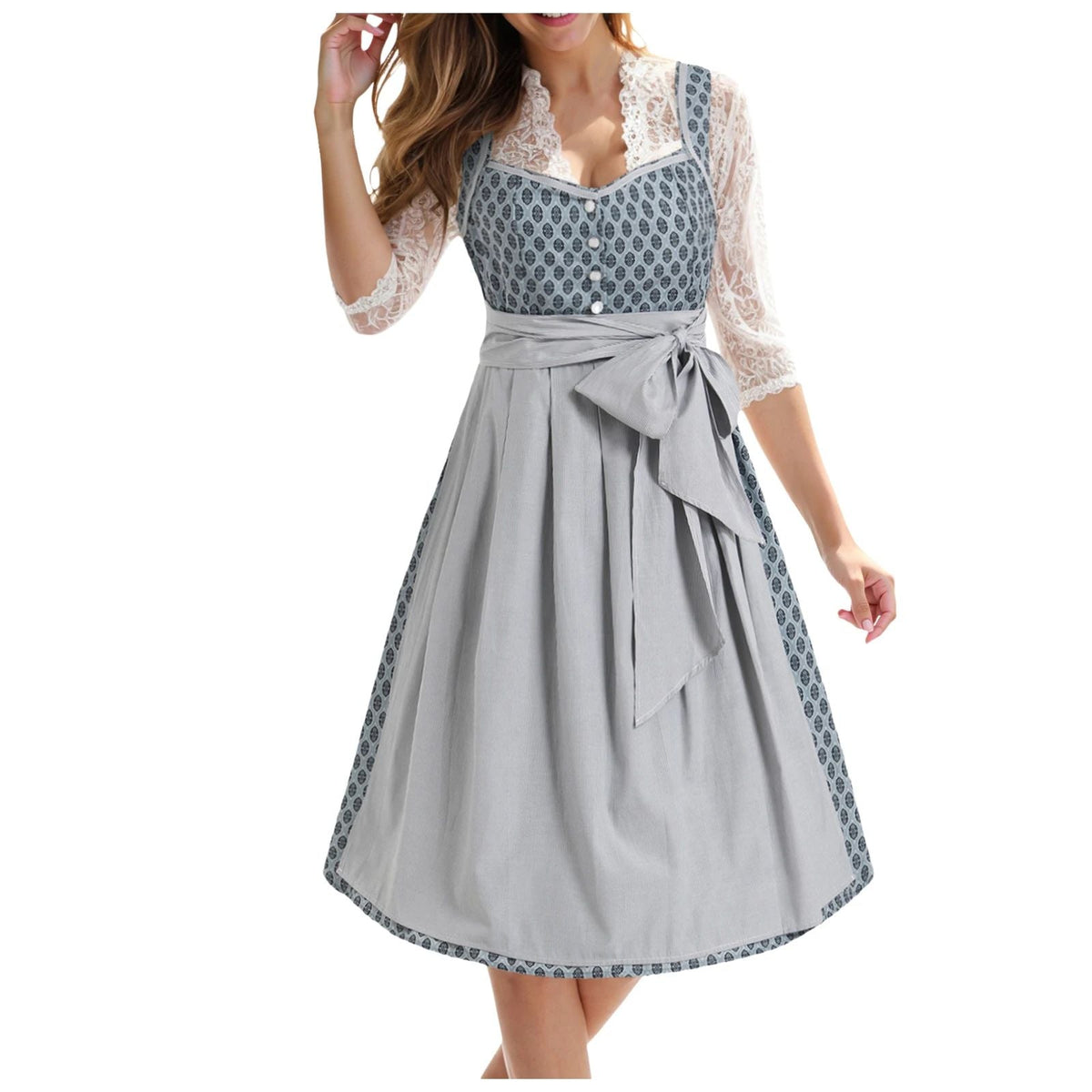Dirndl Damen mit taillierter Silhouette und Knopfverschluss | A&Z - 2 - Atelier-Zofia