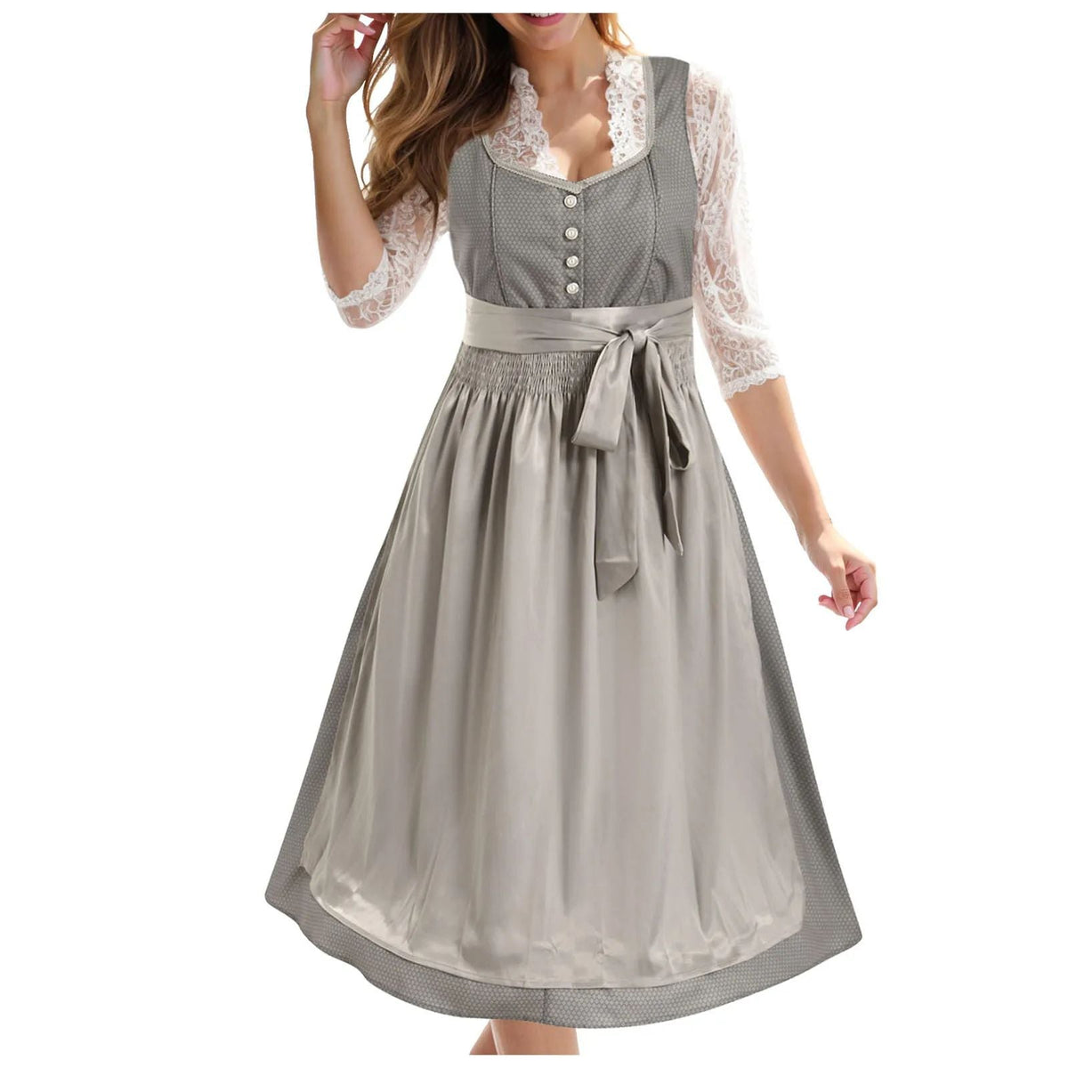 Dirndl Damen mit taillierter Silhouette und Knopfverschluss | A&Z - 3 - Atelier-Zofia