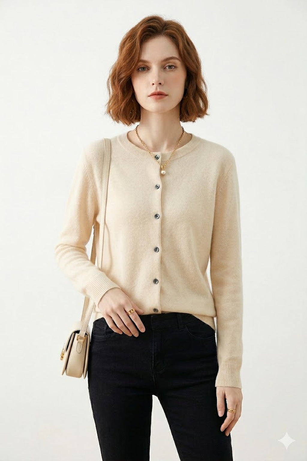 Cardigan Women's Relaxed Fit with Button Detail | L&S - 1 - London-stylehouse.com