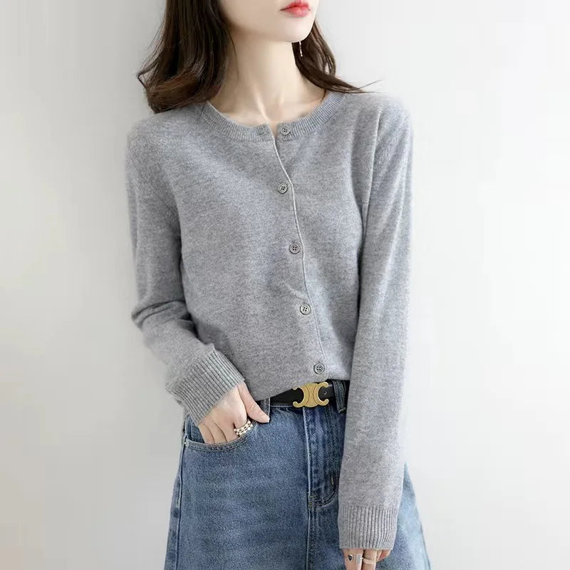 Cardigan Women's Relaxed Fit with Button Detail | L&S - 5 - London-stylehouse.com