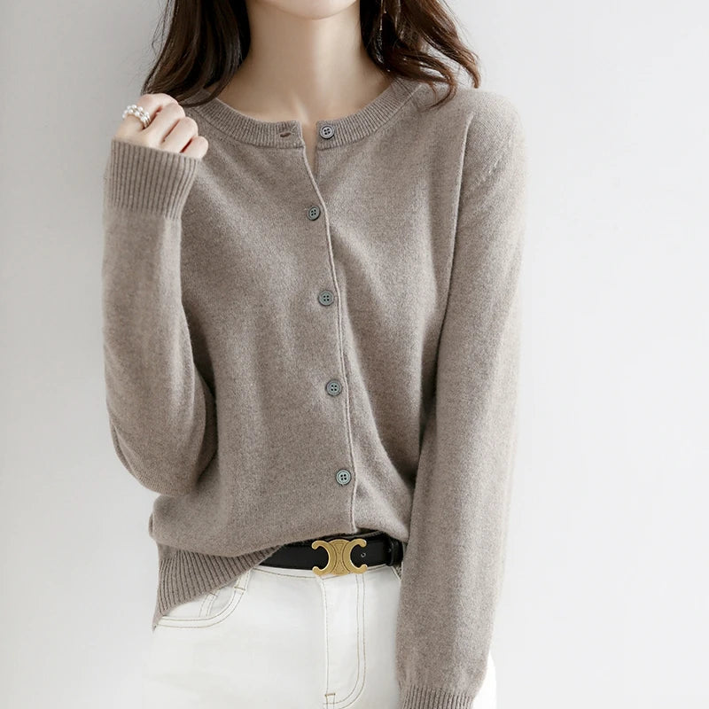 Cardigan Women's Relaxed Fit with Button Detail | L&S - 7 - London-stylehouse.com