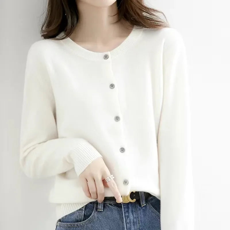 Cardigan Women's Relaxed Fit with Button Detail | L&S - 9 - London-stylehouse.com