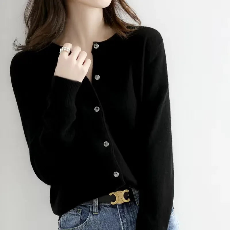 Cardigan Women's Relaxed Fit with Button Detail | L&S - 10 - London-stylehouse.com