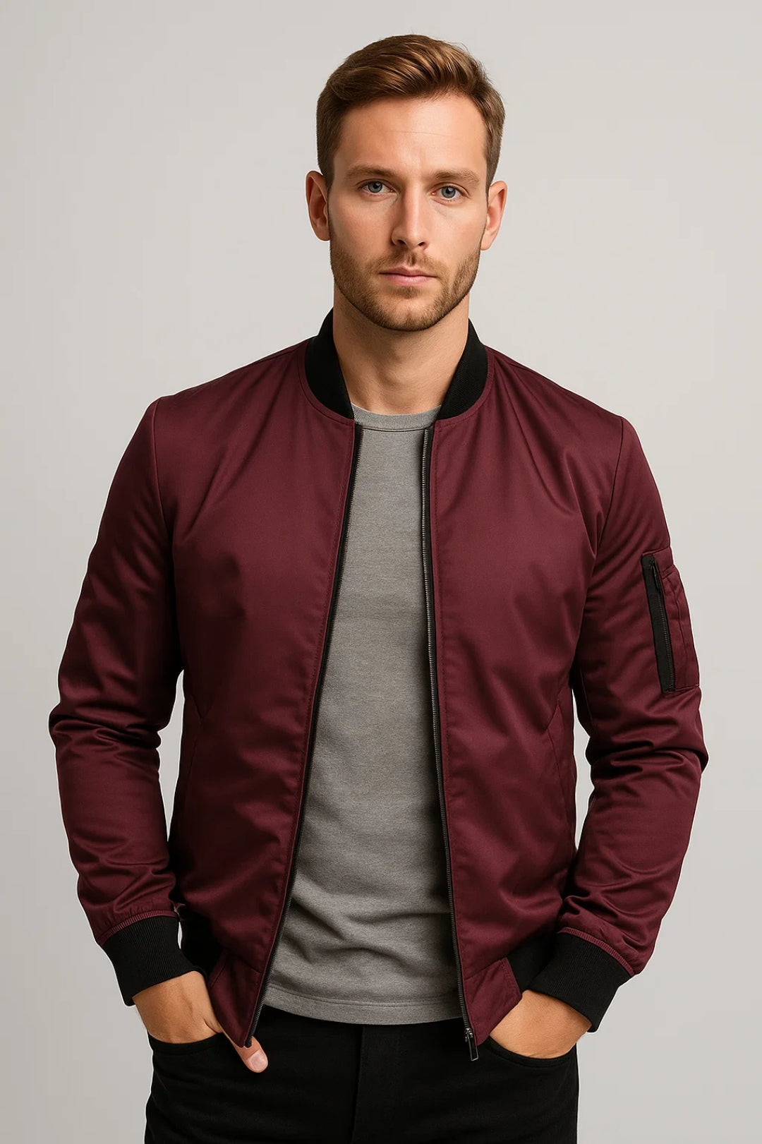 Herren Bomberjacke | Sportlicher Schnitt mit praktischen Taschen | A&B - 2 - Annoboutique
