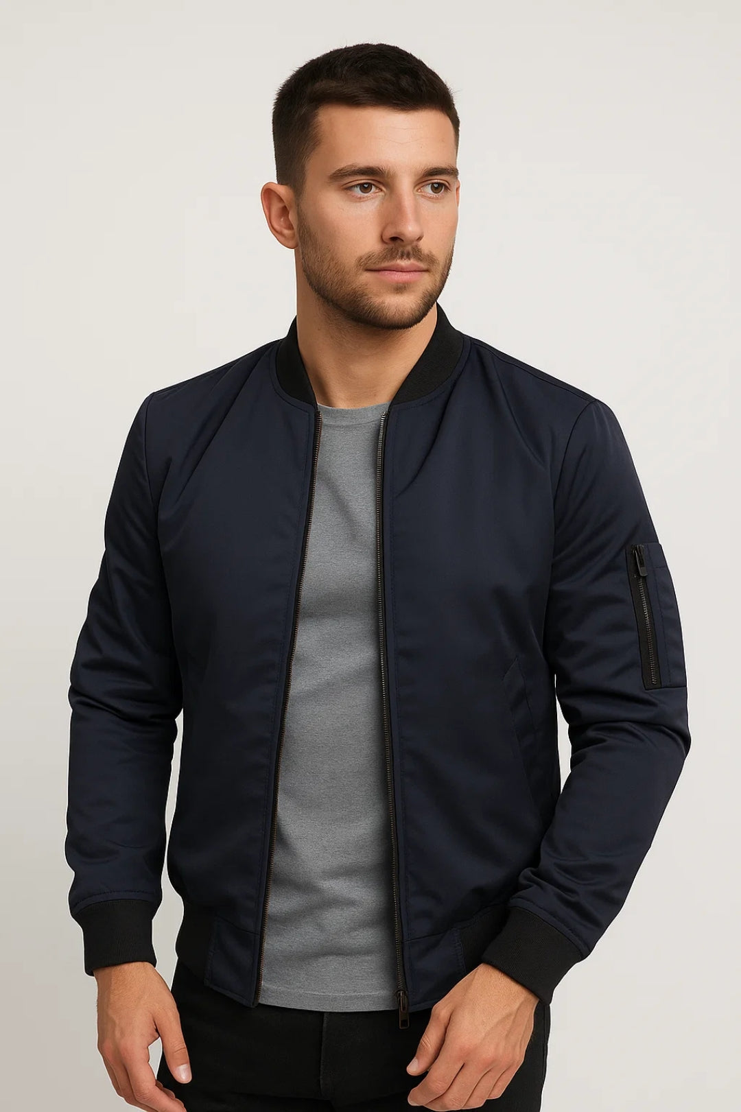 Herren Bomberjacke | Sportlicher Schnitt mit praktischen Taschen | A&B - 3 - Annoboutique