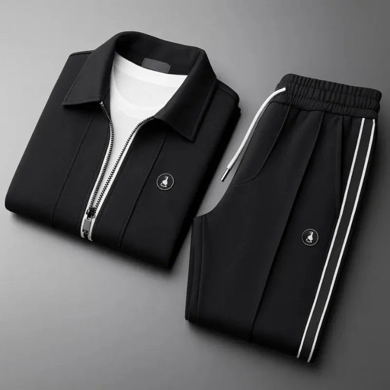 Men's Sports Tracksuit with Zip-Up Jacket and Joggers | L&S - 2 - London-stylehouse.com
