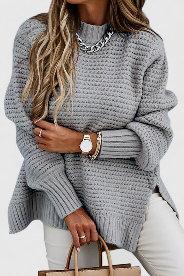 Pullover Damen mit lässigem Schnitt und seitlichen Schlitzen | A&B - 4 - Annoboutique