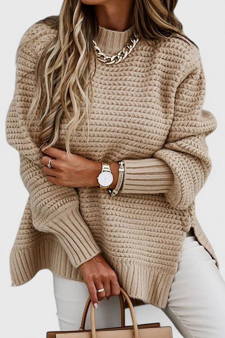 Pullover Damen mit lässigem Schnitt und seitlichen Schlitzen | A&B - 6 - Annoboutique