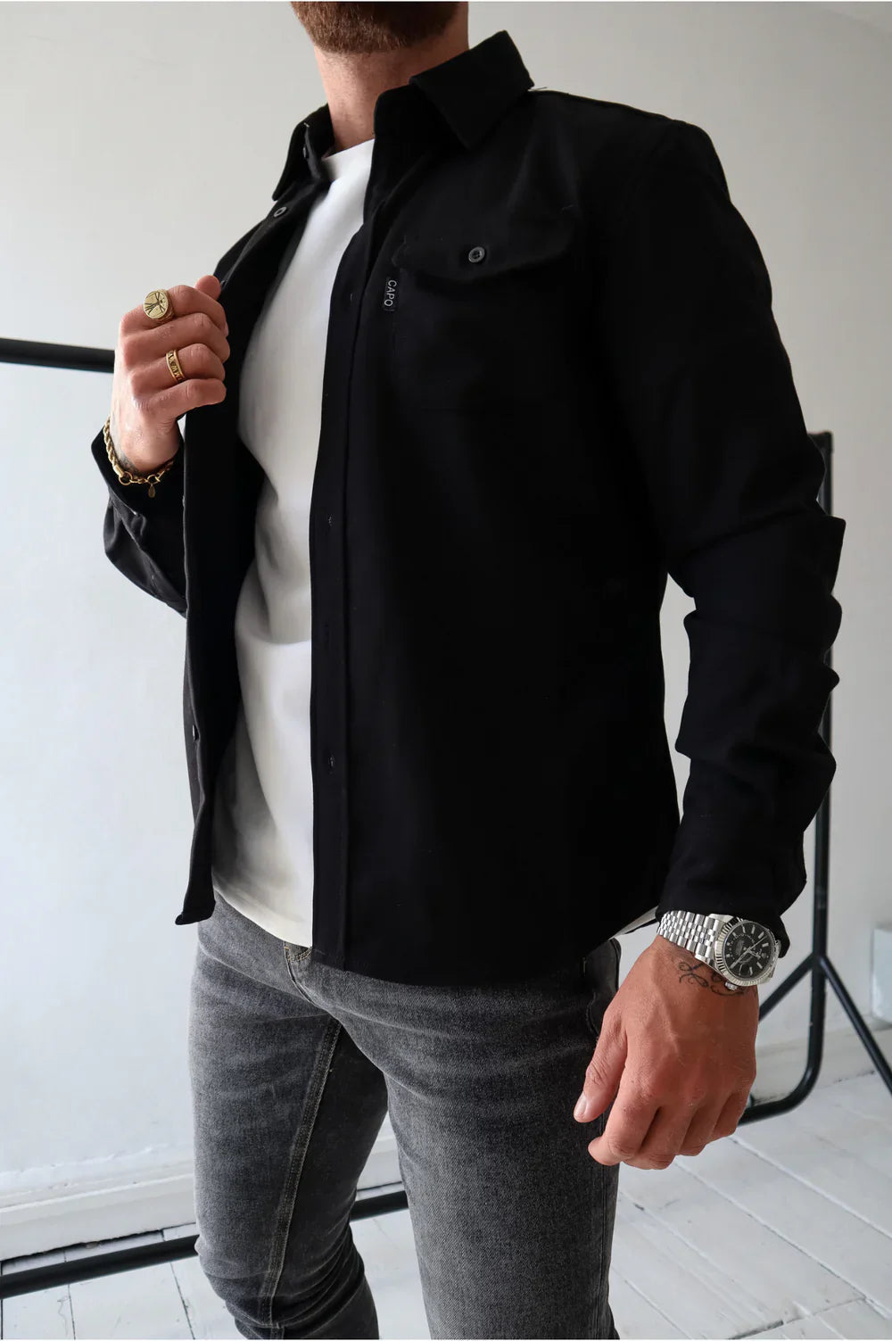 Herrenjacke mit zwei praktischen Brusttaschen und lässigem Schnitt | A&B - 5 - Annoboutique