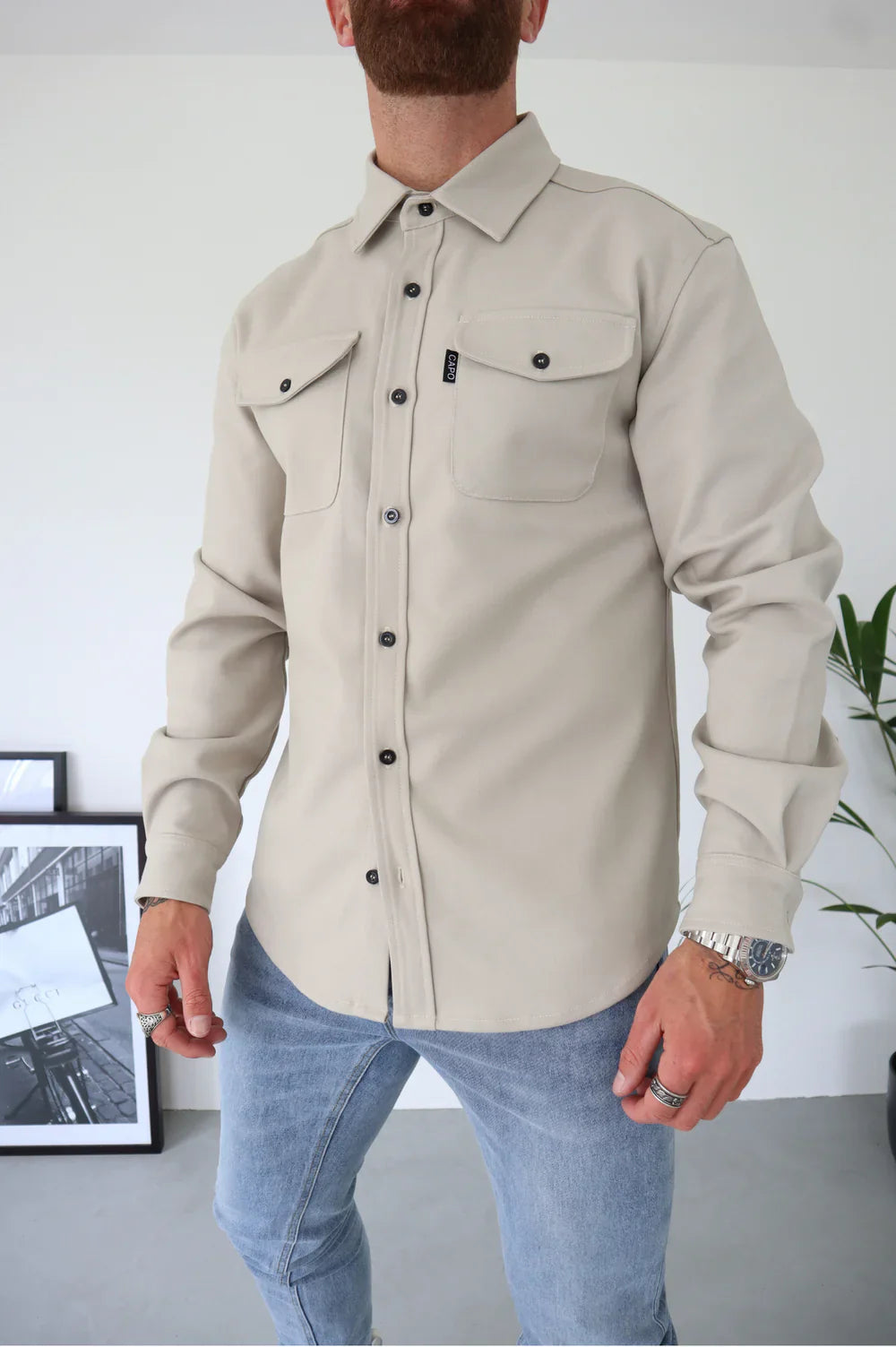 Herrenjacke mit zwei praktischen Brusttaschen und lässigem Schnitt | A&B - 14 - Annoboutique