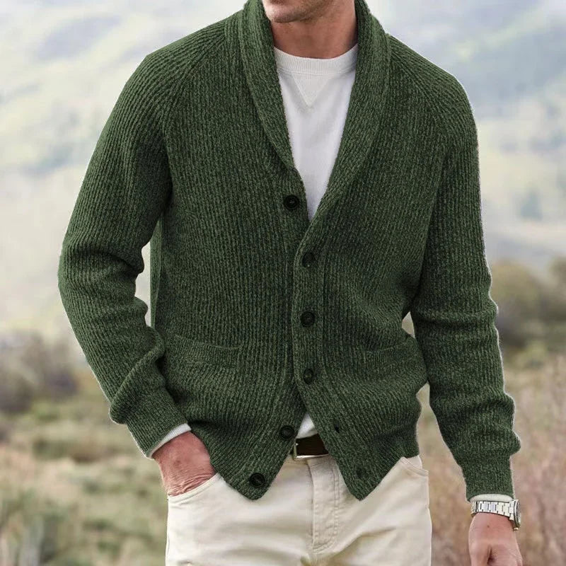 Herren Cardigan mit Revers und Knopfverschluss | A&Z - 6 - Atelier-Zofia