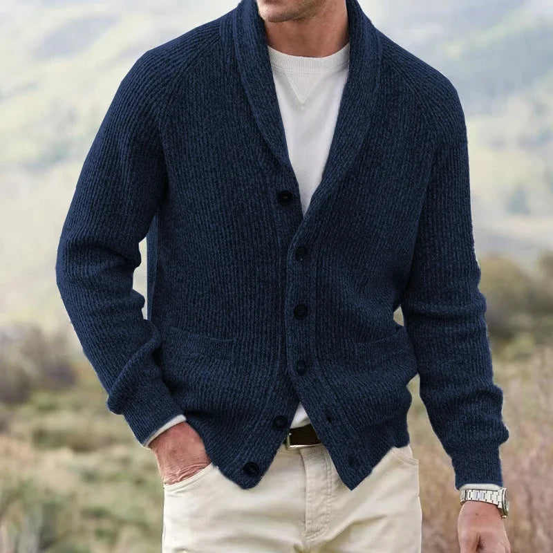 Herren Cardigan mit Revers und Knopfverschluss | A&Z - 7 - Atelier-Zofia