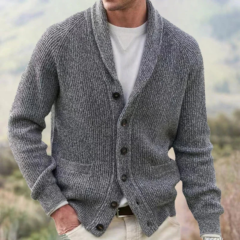 Herren Cardigan mit Revers und Knopfverschluss | A&Z - 8 - Atelier-Zofia