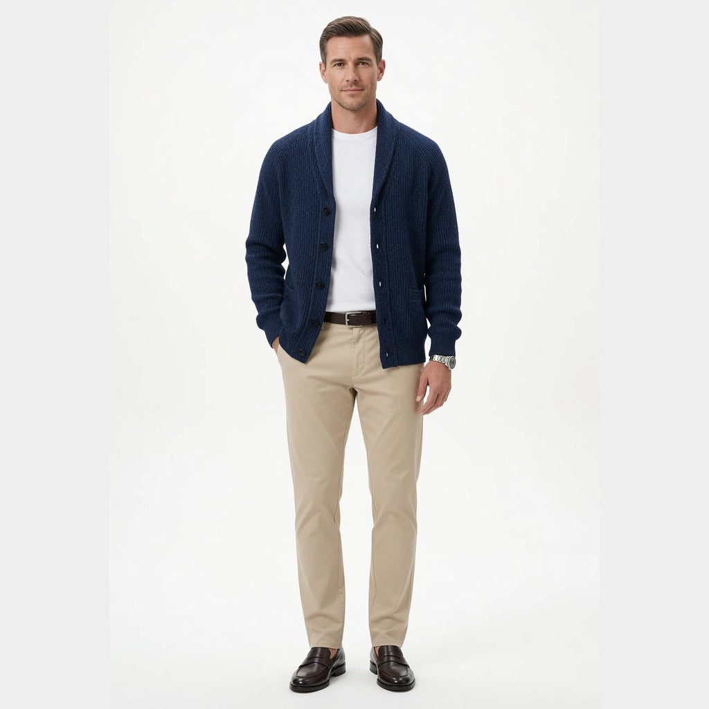 Herren Cardigan mit Revers und Knopfverschluss | A&Z - 11 - Atelier-Zofia