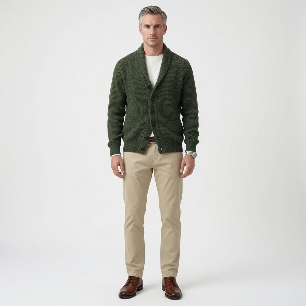 Herren Cardigan mit Revers und Knopfverschluss | A&Z - 12 - Atelier-Zofia