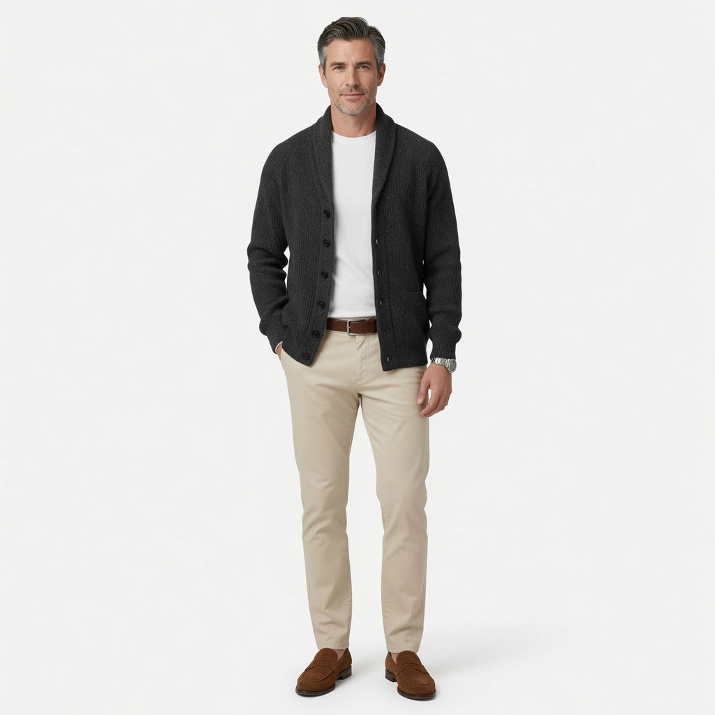 Herren Cardigan mit Revers und Knopfverschluss | A&Z - 14 - Atelier-Zofia