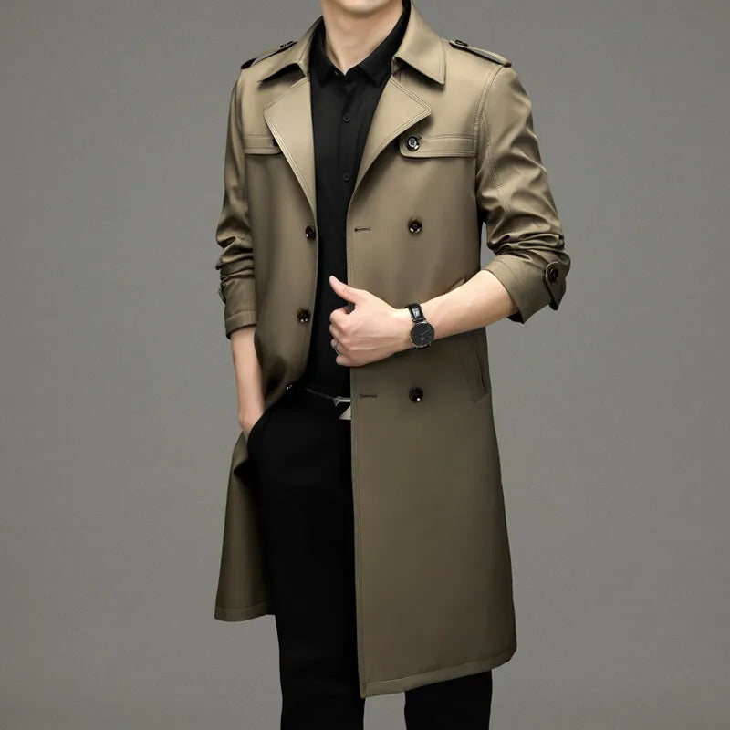 Trenchcoat Herren mit doppelter Knopfleiste und klassischem Schnitt | A&Z - 3 - Atelier-Zofia